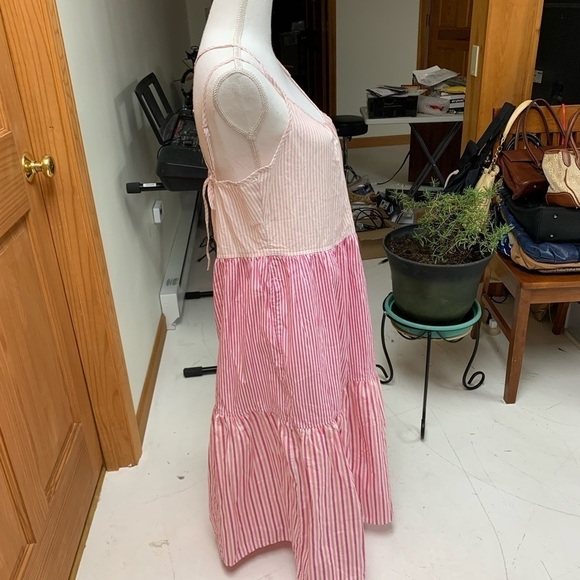 Free Assembly tiered striped maxi sundress adjustable spaghetti straps MED - Picture 3 of 8